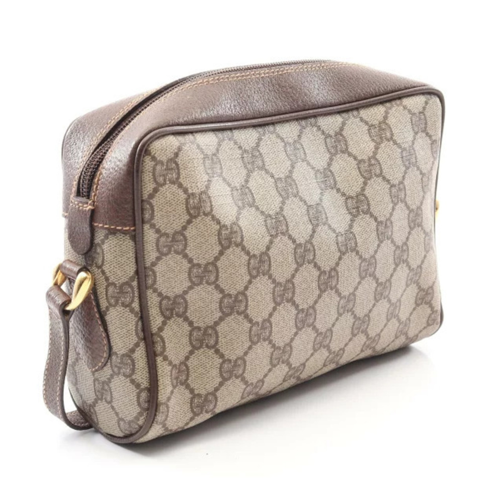 Gucci Canvas Cream Shoulder Brown Leather Multicolor Plus Bag Beige GG Brown Tan